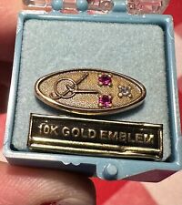 Vintage McDonnell Douglas 30 Year Service Pin 10K Gold w/ Rubies & Diamond  picture