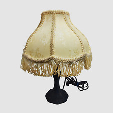 vintage victorian style shabby-chic fringed antiqued table lamp picture