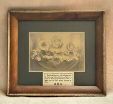 Large Victorian Mourning Framed Cabinet Card Photo Death Funeral Casket Flowers picture