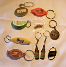 Lot of 10 Beer & Wiskey Keychains picture