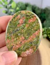Natural Unakite Jasper Palm Stone Rock Crystal Healing Reiki Polished Worry Ston picture