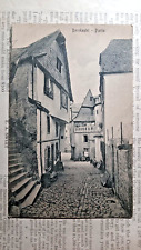 postcard of medieval german town 1912, soldier describes on back. picture
