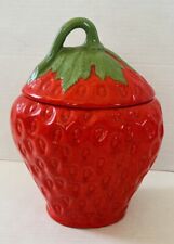 Vintage Handpainted Strawberry Cookie Jar Canister picture