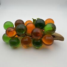 GROOVY LUCITE ORANGE & GREEN JUMBO GRAPE BUNCH LCLUSTER 1960'S MCM VINTAGE 10 in picture
