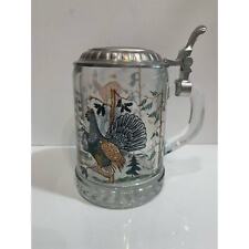 VTG ALWE Glass Stein with Lid with Pheasant & Mountain Goat 95% ZINN Germany  picture
