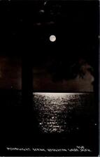 1939, Moonlight Scene, HOUGHTON LAKE, Michigan Real Photo Postcard picture