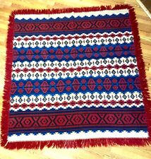 Antique Native American Navajo Indian 78x70 Wool Blanket Textile picture