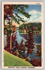 Postcard - Greetings from Hayward, Wisconsin - circa 1940s, Unposted Linen (Q36) picture