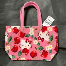 Sanrio Hello Kitty × FEILER Collaboration Tote Bag Pink Cherry Pattern Mint JP picture