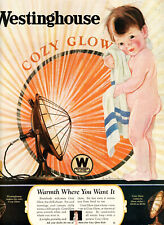 1925 Original Westinghouse Cozy Glow Heater Ad. Nude Boy w/Towel Lucille P Marsh picture