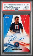 2022-24 TOPPS CHROME PSG LIONEL MESSI /50 AUTO ON CARD PSA 9 MINT CARD AND AUTO picture