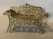Antique Victorian Style Floral Embossed Cast Metal Miniature Garden Settee Bench picture