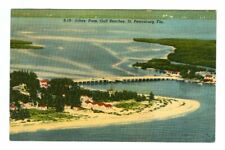 Vintage 1946 JOHNS PASS Gulf Beaches St. Petersburg FLORIDA Linen Postcard picture