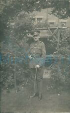 WW1 Army Pay Corps Soldier Sergeant photo in garden pace stick picture