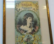 Beautiful Antique BELLE OF VIRGINIA Tobacco Label in Vintage Frame picture