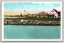 Falmouth Harbor Vinyard Nantucket Marthas MA Massachusetts Postcard Posted 1930 picture