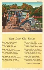 Vintage Postcard Dear Old Flivver Family Ride Automobile Pet Dog Family Members picture