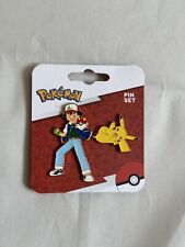 Pokemon Pokémon Ash and Pikachu Enamel Pin Set of 2 New picture