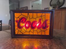 Coors Beer Stained Glass Bar Light. Vintage Rare picture