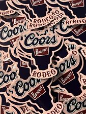 coors banquet Rodeo Cow print Sticker Pink Background picture