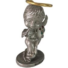 CATHEDRAL FINE PEWTER L'IL ANGELS March MINI ANGEL FIGURINE picture
