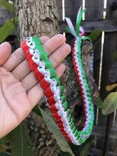 Red, Green & White Mexican Tri-Ribbon Graduation Lei (Custom orders available) picture