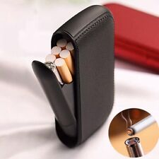 Cigarette Case With Lighter Electric Box Holder Windproof Flameless USB Black picture