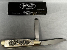 GERMAN BULL BRAND GB-152DS Stainless Stag Folding 2 Blade POCKETKNIFE New in Box picture