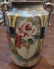 Beautiful Antique Vintage Floral Hand Painted Vase Signed But Unknown/Unreadable picture