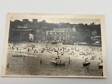 RPPC Vintage real picture postcard Poland military beach people 1930s picture