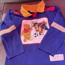 Vintage Disney Winnie The Pooh Long Sleeve Soccer Rugby Shirt 4T Toddler picture