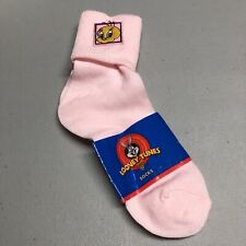 *NEW* Vintage 1998 LOONEY TUNES Tweety Bird Socks 90s Warner Brothers Pink Women picture