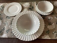 Vintage J&G Meakin England Classic Scalloped White Ironstone 4 Settings/20 Piece picture