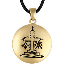 Bronze Papa Ghede Voodoo Loa Veve Pendant Vodoun Lwa Necklace Talisman Amulet picture