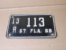 Vintage 1967 68 Florida Motorcycle License Plate Leon County picture