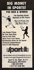 1985 Vintage Print Ad Sport-It Big Money In Sports For Men & Women Sporting Good picture
