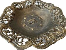 Vintage Italian Brass Floral Bowl Trinket Jewelry Tray 7.5 inch CT2 picture