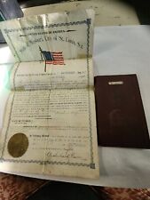Vtg 1928 U.S Passport Born in Germany 1874 & Naturalization Document 1898 PB3 picture