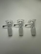 3PCS 14mm Male Glass Slide Bowl Clear Tobacco Bowl Pipe For Smoking Hookah Bong picture