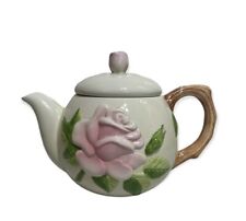 VTG Teleflora Ceramic Pink Rose Tea Pot picture