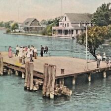 Vintage 1912 Forster's Hotel Pier Ste St Saint Claire Flats Michigan Postcard picture