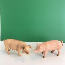 Bullyland  2 PINK PIGS Hand Painted Farm Animal Figures Germany picture
