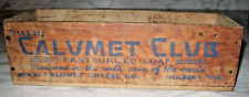 Vintage CALUMET CLUB wood Cheese Box  Rustic Wooden picture