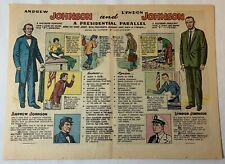 1968 cartoon centerfold ~ ANDREW JOHNSON AND LYNDON B JOHNSON Parallel picture