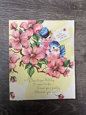 Vintage Birthday Card Special Delivery For You Blue Birds, Used picture