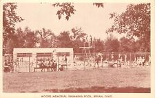 Vintage Postcard Moore Memorial Swimming Pool Bryan OH Williams County picture