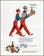 1948 PM Blended Whiskey servers pleasant moments vintage art print ad LA8 picture