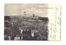 1906 Photo Postcard KRUG PARK OMAHA NEBRASKA ROLLER COASTER Men Women vintage US picture