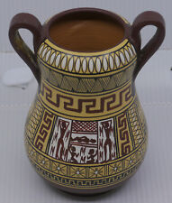 HAND PAINTED GREEK ART POTTERY REPRODUCTION OF ANCIENT ATTIC GEOMETRIC VASE picture