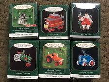 Lot of 6 Hallmark Mini Ornaments Antique Tractors, Coca-Cola Time And Monopoly picture